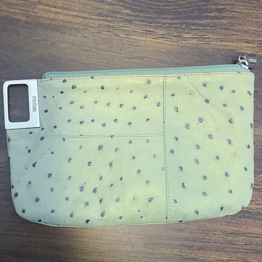Prune leather cosmetic bag